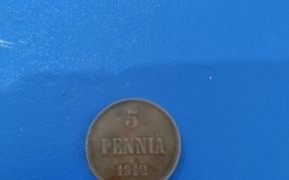 5 penniä vuodelta 1912