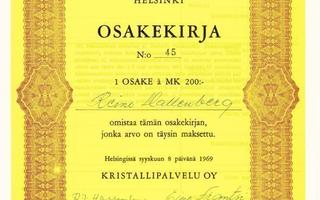 1969 Kristallipalvelu Oy, Helsinki osakekirja