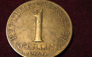 1 shilling 1959. Itävalta-Austria