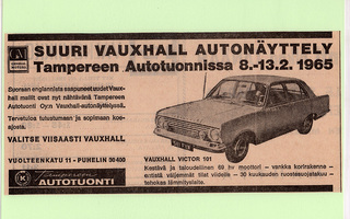 Vauxhall Victor - 1965 lehtimainos A5 laminoitu
