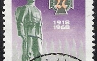 1968 Puolustusvoimat 50 vuotta 0,20 mk leimattu LaPe 644