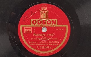 Savikiekko 1938 - Georg Malmsten - Odeon 228469