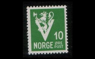 Norja 257 ** V-merkki 10 öre valkoinen V (1941)