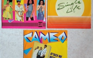 3 CAMEO 7” singleä 1985 + kuvakannet, siistit – Single Life!