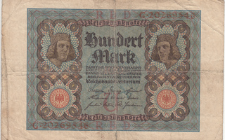100 mk saksa 1920  kl 2-3