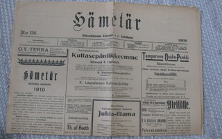 Sanomalehti  : Hämetär 2.12.1909