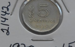 ARGENTINA  5 Centavos  v.1970    KM#65   Circ.