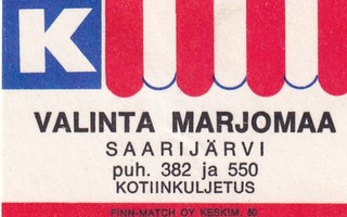 Saarijärvi. K-  Valinta Marjomaa  b399