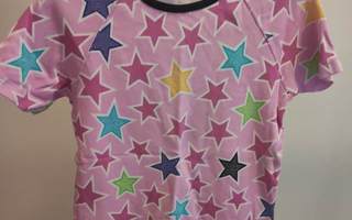 128 cm Villervalla pinkki tähtipaita t-paita teeppari