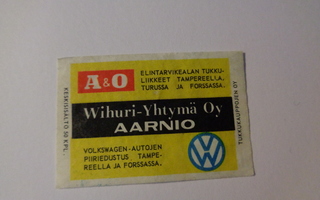 TT-etiketti A & O / Wihuri-Yhtymä Oy Aarnio / Volkswagen