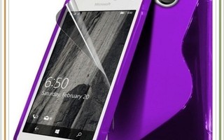 Lumia 650 - Lila TPU-kuori & suojakalvo #20949