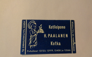 TT-etiketti Kotileipomo H. Paalanen, Kotka
