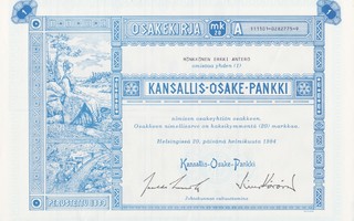 OKK 1984 Kansallis-Osake-Pankki, Helsinki pörssi osakekirja