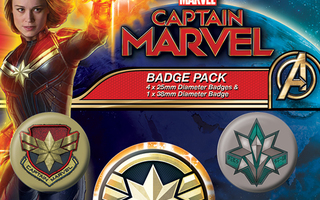 CAPTAIN MARVEL PATCHES BADGE PACK	(56 264)	5 rintamerkkiä