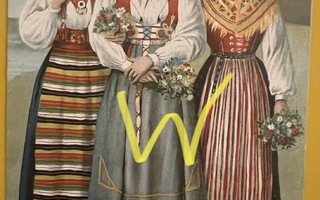Postikortti Jenny Nyström 1913 kansallispukuja