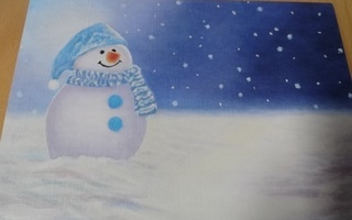 Taidetta ilman käsiä Joulukortti:Lumiukko ,käyttämätön.