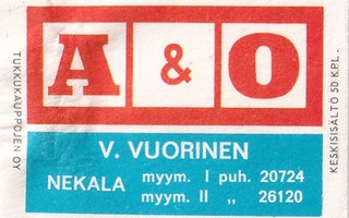 Tampere, Nekala, Vuorinen  A & O  b419