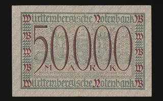 Saksa 50 000 Mark, Württemberg 10.6.1923