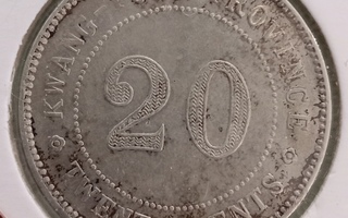 Kiina 2 jiao/20 cents 1912-1924, Ag