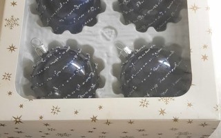 Siniset joulupallot,lasia & uudet