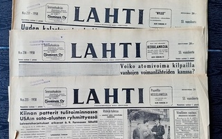 LAHTI sanomalehdet 1958 nrot 235- 239 1-5.9.1958