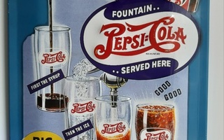 Pepsi-Cola  hiukan vanhempi peltitaulu 20×30 Cm