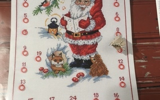 Ristipistomalli Joulupukki ja metsä eläimet joulukalenteri