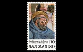 San Marino 1205 ** Pyhä Benedictus Nursialainen (1980)