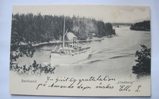 VANHA Postikortti Barösund Inkoo Laiva Uleåborg 1900-luku