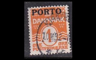 Tanska PORTO_1 o 1 öre aaltoviiva (1921)