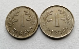 1 mk1921 ja 1922 kuparinikkeli markat