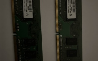 2kpl x 1gb muistit = 2gb. DDR2, 2GB , PC2 800