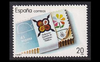 Espanja 2843 ** Filatelistiyhdistys 25v (1988)