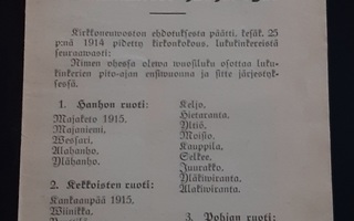 Ruoveden seurakunnan lukukinkeri-järjestys 1914