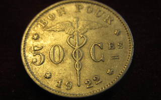 50 centimes 1922 Belgia-Belgique