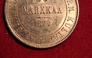 Suomalainen kultaraha 20 mk vuodelta 1879