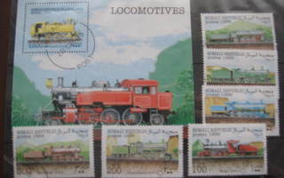 Juna aiheiset postimerkit: blokki ja 6 merkkiä