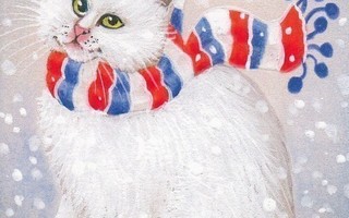 Irina Garmashova: Valkoinen kissa, raitakaulaliina