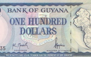 Guayana 100 dollar 1989