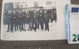 VANHA Valokuva Postikortti Jääpallo Viipurin Sudet 1919