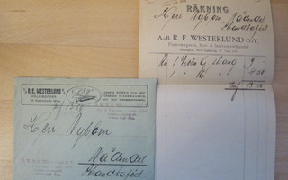 VANHA Firmakuori + Lasku R.E Westerlund Oy 1919
