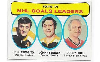 1971-72 Topps #1 Phil Esposito, Johnny Bucyk & Bobby Hull !