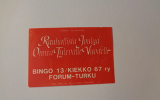 TT-etiketti Bingo 13 / Kiekko 67 ry