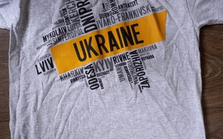 UKRAINA kartta - harmaa T-paita S