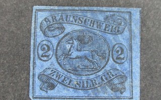 Vanha Sakssa Braunschweig 2 SG. 1864. Leimattu.