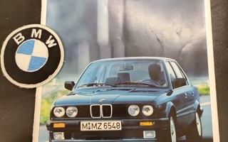 BMW 300-sarjan esite + kangasmerkki