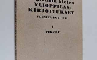 Englannin kielen ylioppilaskirjoitukset vuosina 1921-1964...