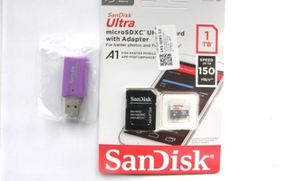 SanDisk MicroSDXC-kortti.1TB+2adapteri.UUSI  1kpl.