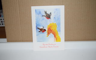 postikortti   Katariina Tirkkonen linnut joulu (T)