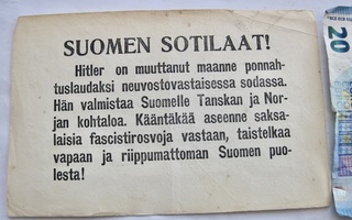 VANHA Lentolehtinen CCCP Propaganda Suomalaisille
